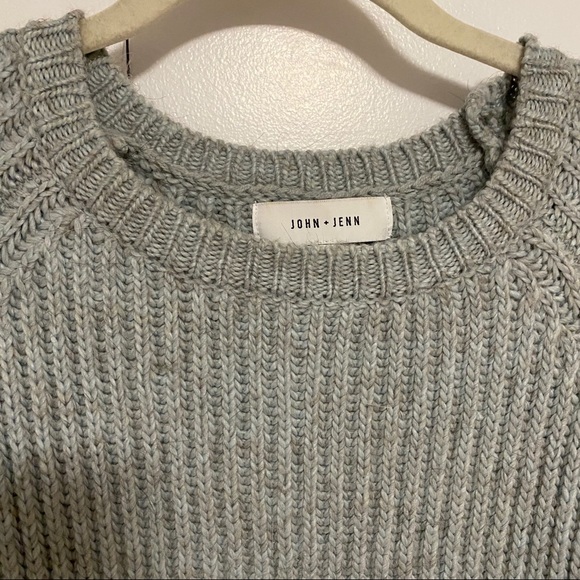Anthropologie Blue Alpaca Sweater w bell sleeve M - Picture 3 of 7